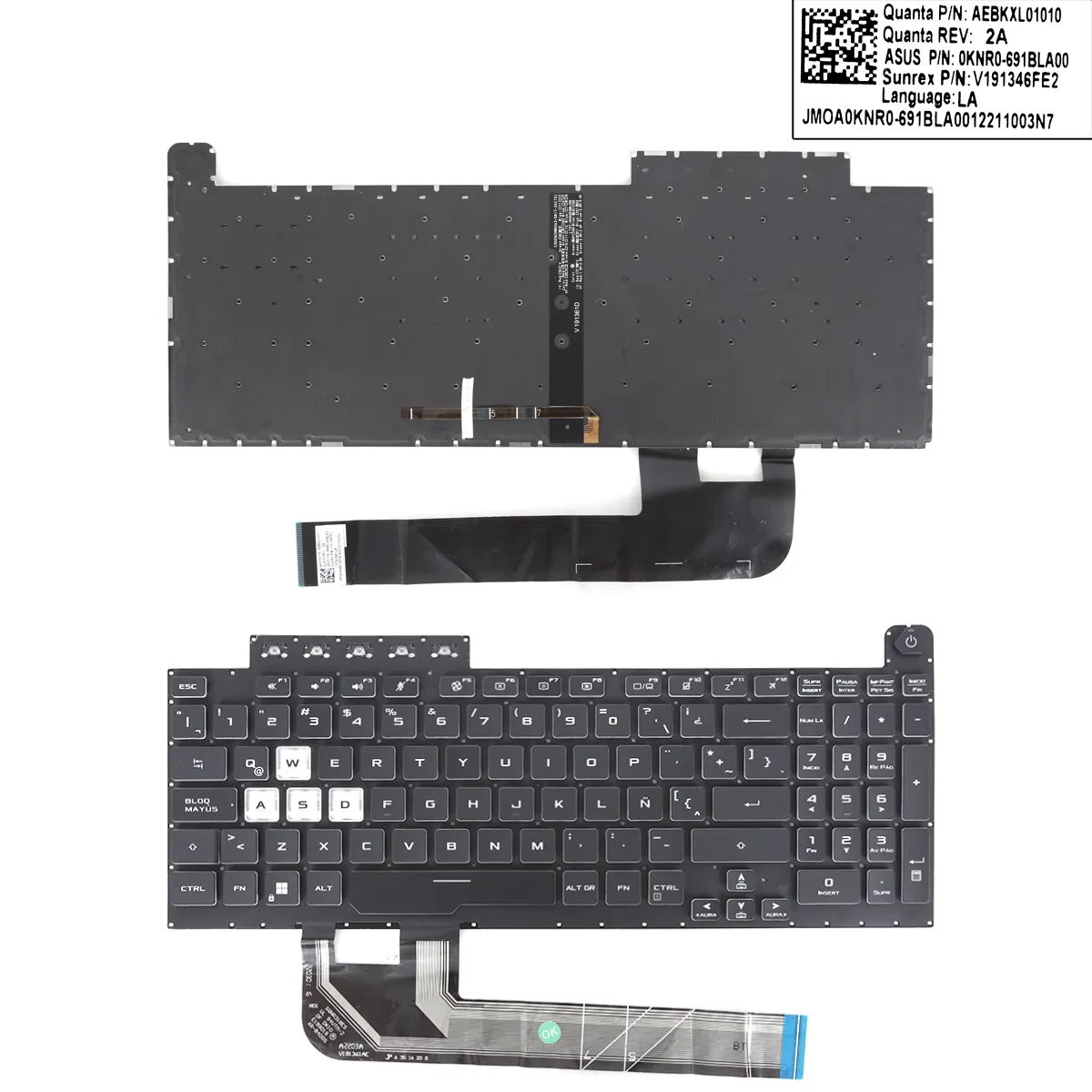 Picture of ASUS TUF Gaming F15 FX506 FA506 FA506Q FX506L FA506U BLACK(Backlit win8)